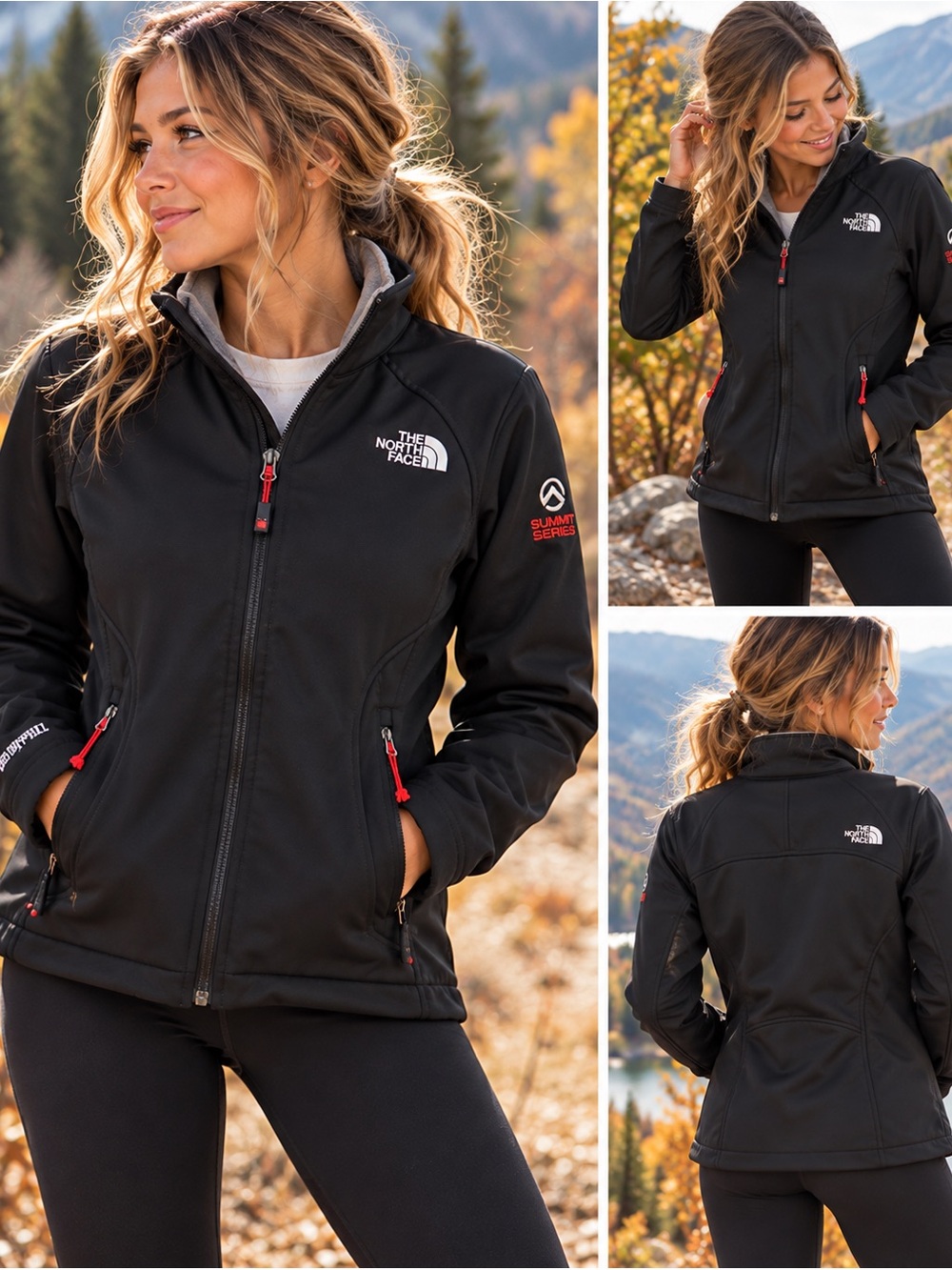 The North Face Women's Summit Series Lined Black Softshell Jacket Size Medium